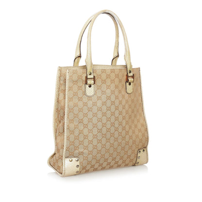 Gucci Studded GG Canvas Tote Bag (SHG-33286)