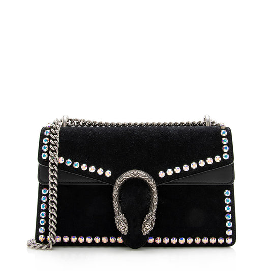 Gucci Suede Crystal Dionysus Small Shoulder Bag (SHF-13693)