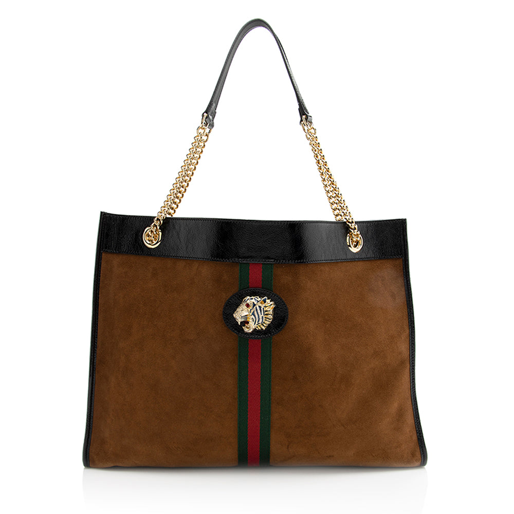 Gucci Suede Rajah Large Tote (SHF-21414)