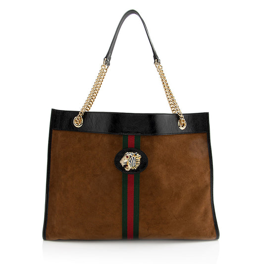 Gucci Suede Rajah Large Tote (SHF-21414)