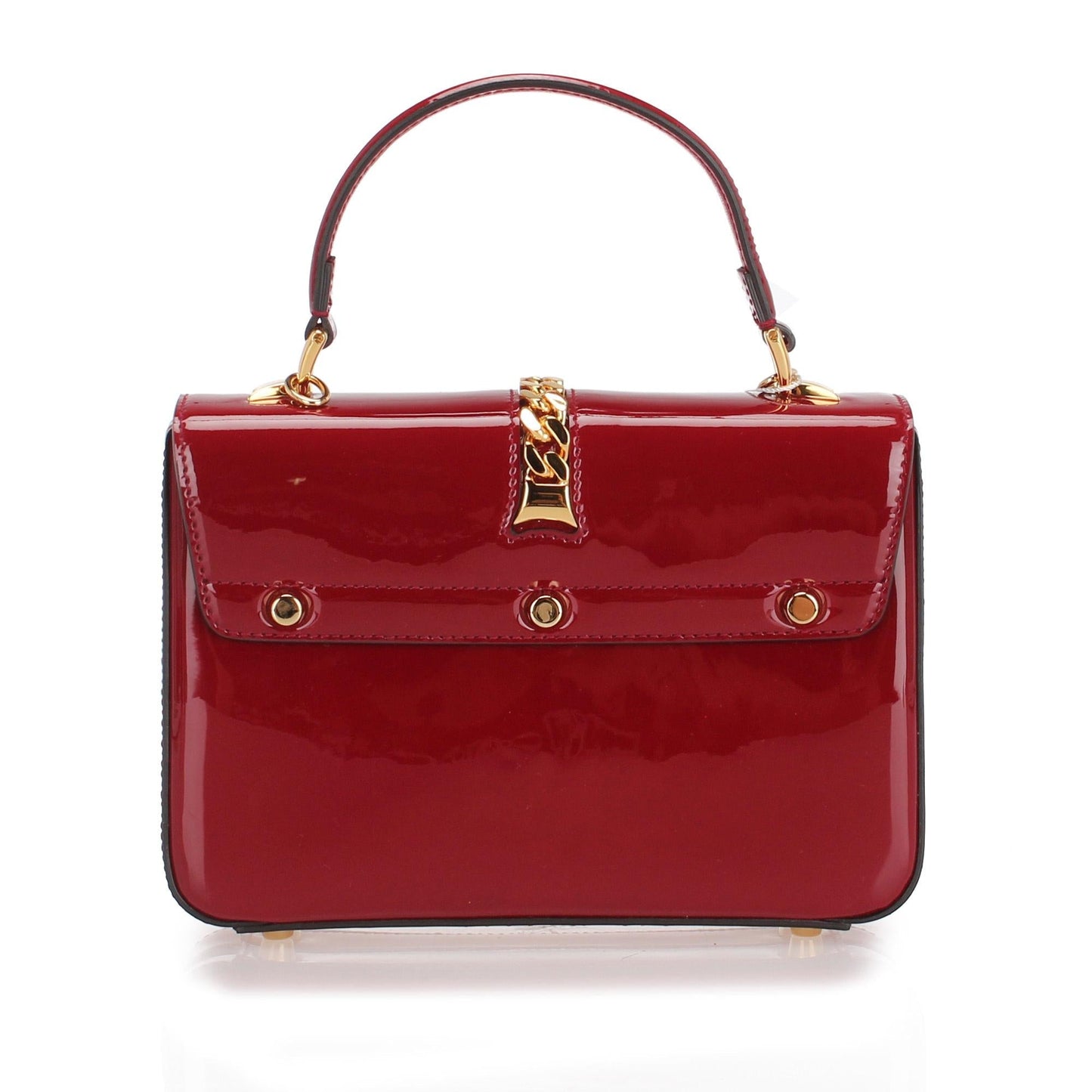 Gucci Sylvie 1969 Patent Leather Satchel (SHG-24887)