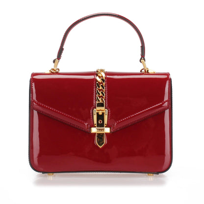 Gucci Sylvie 1969 Patent Leather Satchel (SHG-24887)