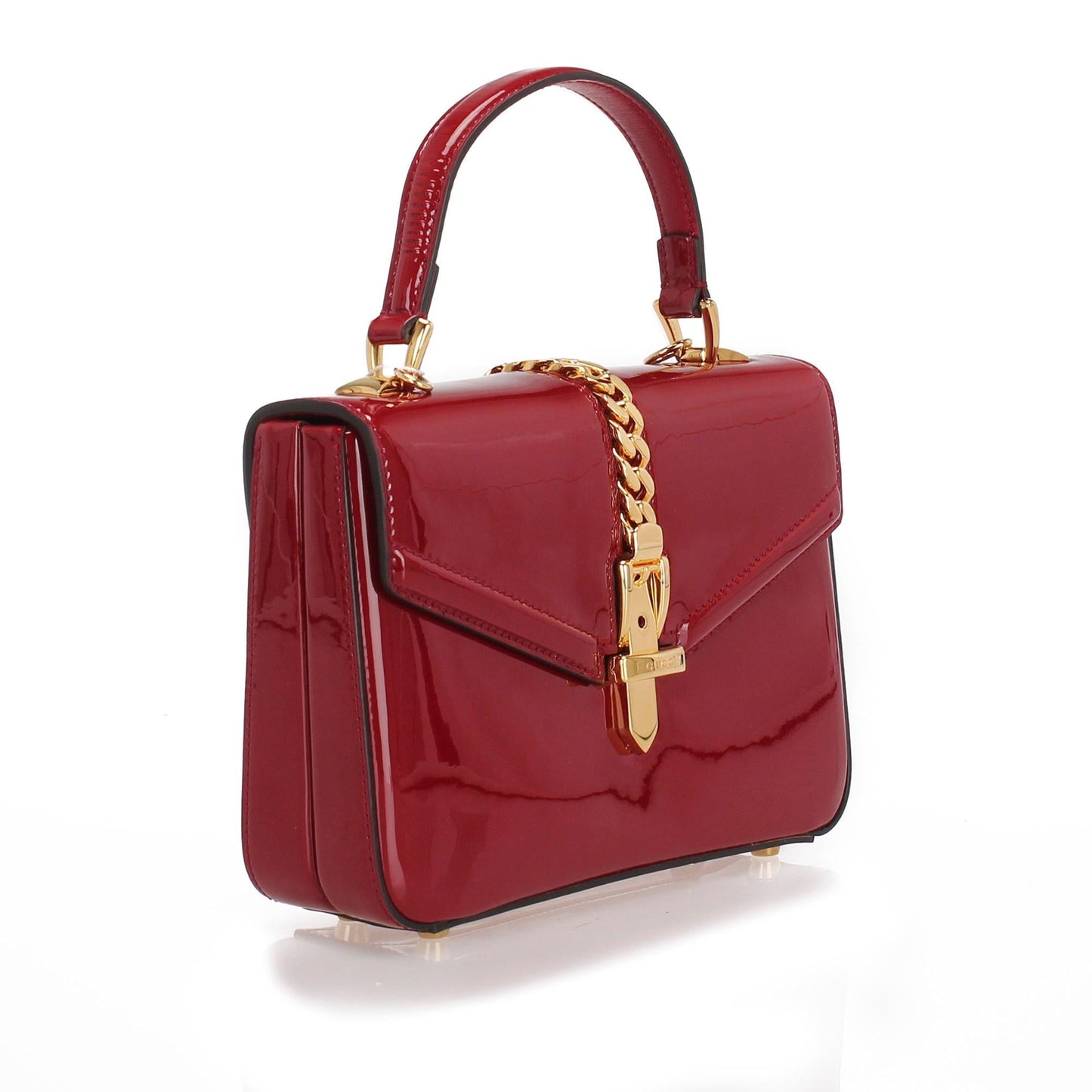 Gucci Sylvie 1969 Patent Leather Satchel (SHG-24887)