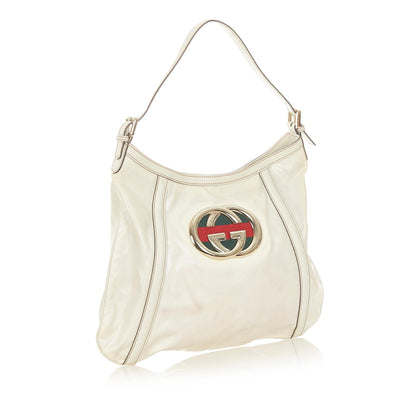 Gucci Web Britt Patent Leather Shoulder Bag (SHG-19371)