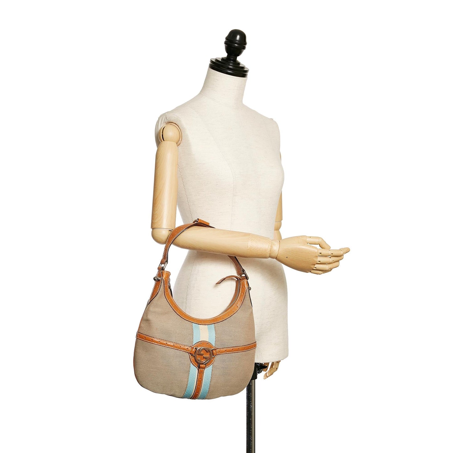 Gucci Web Canvas Reins Hobo Bag (SHG-28634)