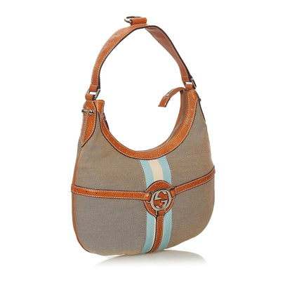 Gucci Web Canvas Reins Hobo Bag (SHG-28634)