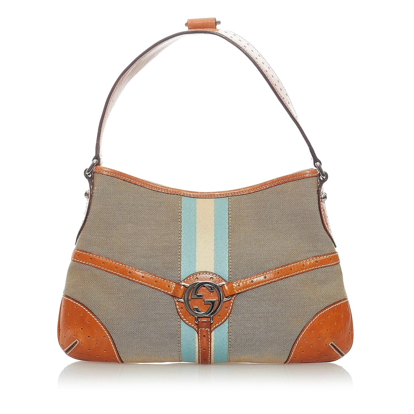 Gucci Web Canvas Reins Shoulder Bag (SHG-33211)