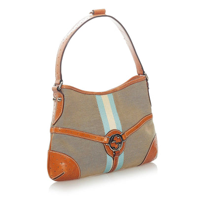 Gucci Web Canvas Reins Shoulder Bag (SHG-33211)