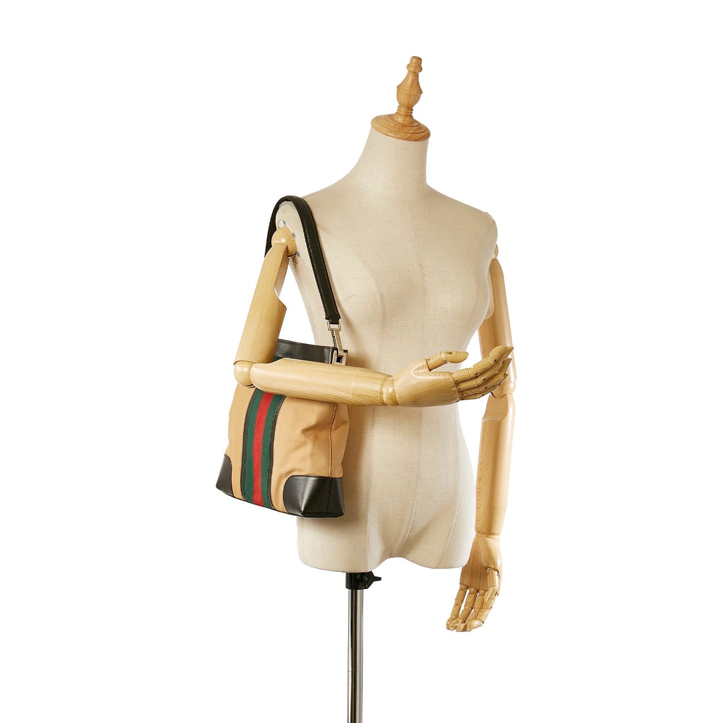 Gucci Web Canvas Shoulder Bag (SHG-23754)