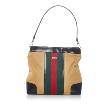 Gucci Web Canvas Shoulder Bag (SHG-32940)