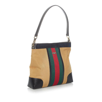 Gucci Web Canvas Shoulder Bag (SHG-32940)