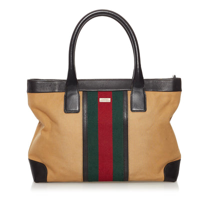 Gucci Web Canvas Tote Bag (SHG-32708)