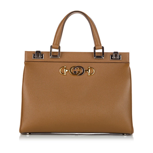 Gucci Zumi Leather Satchel (SHG-22966)