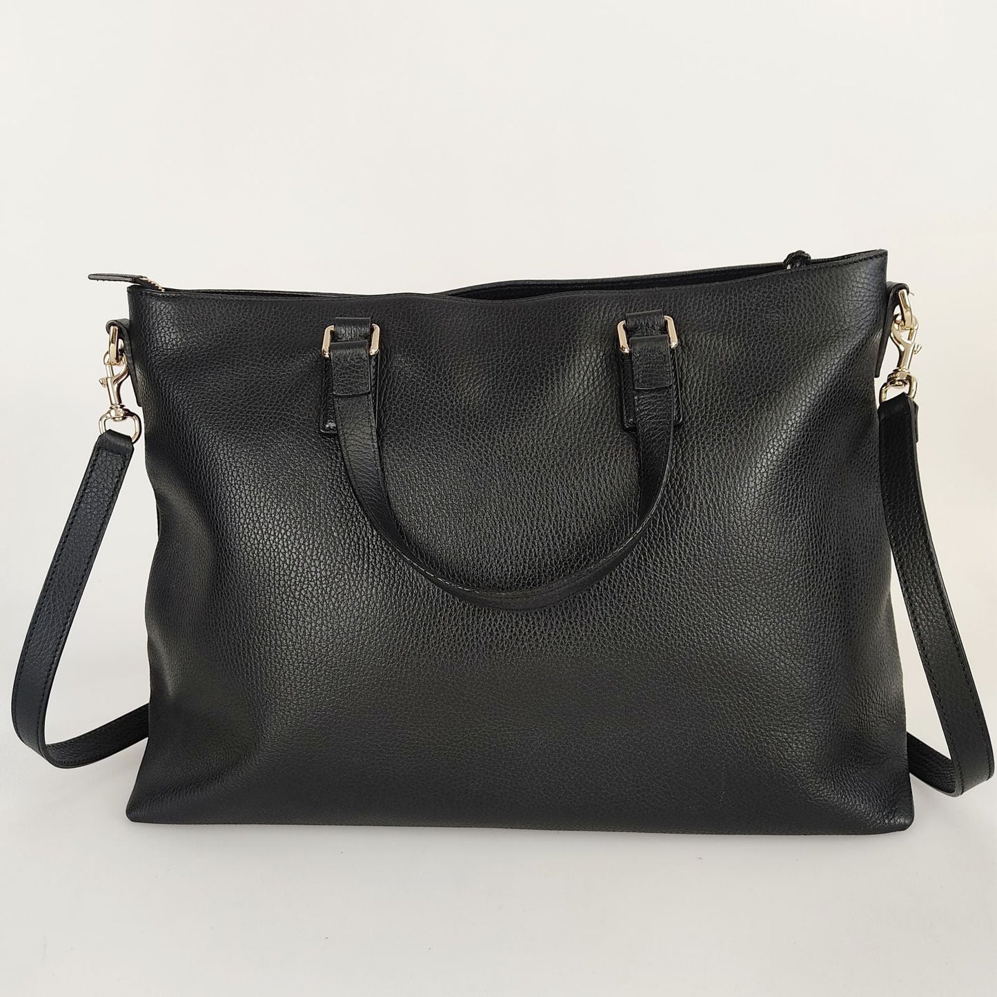 GUCCI Bamboo Shopper maxi shoulder bag in black leather