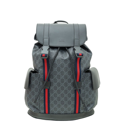 Gucci Black GG Supreme Backpack Bag