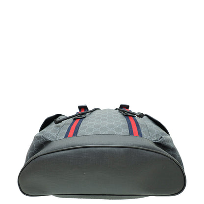 Gucci Black GG Supreme Backpack Bag