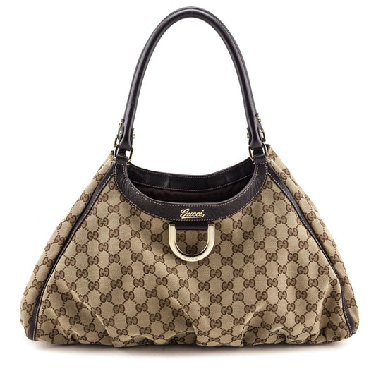 Gucci Beige GG Monogram Abbey D-Ring Large Tote