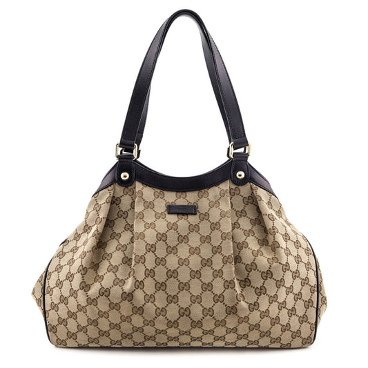 Gucci Beige GG Monogram Canvas Shoulder Bag