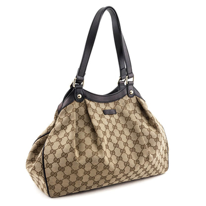 Gucci Beige GG Monogram Canvas Shoulder Bag