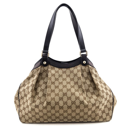 Gucci Beige GG Monogram Canvas Shoulder Bag