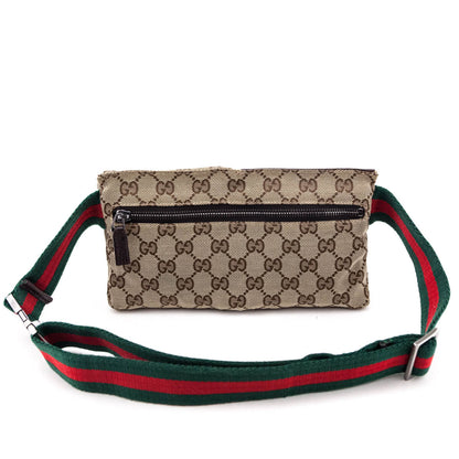 Gucci Beige GG Monogram Canvas Web Belt Bag