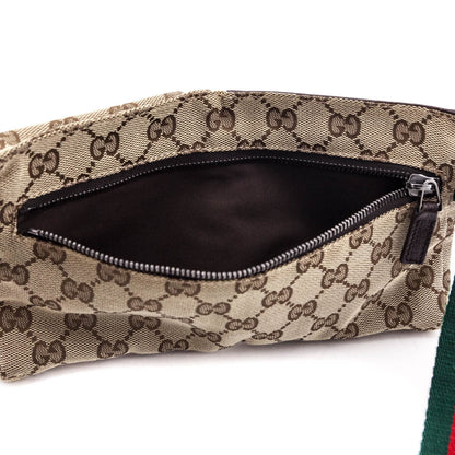 Gucci Beige GG Monogram Canvas Web Belt Bag