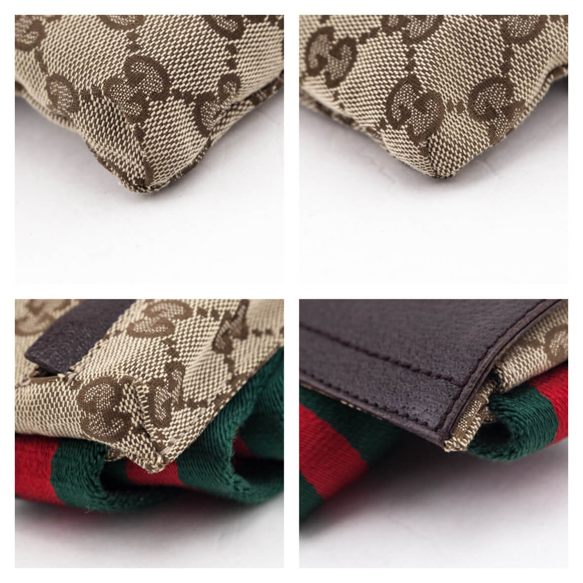 Gucci Beige GG Monogram Canvas Web Belt Bag