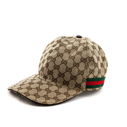 Gucci Beige GG Supreme Canvas Web Cap Size XL