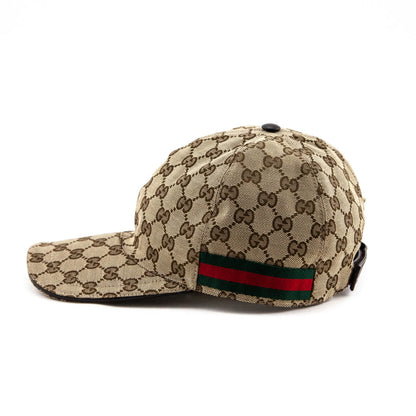 Gucci Beige GG Supreme Canvas Web Cap Size XL