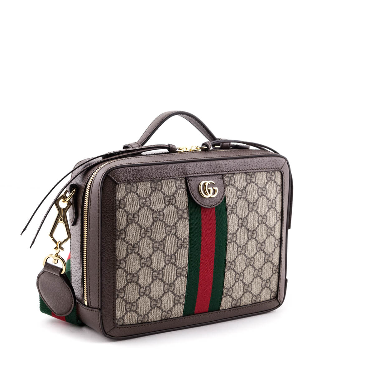 Gucci Beige GG Supreme Small Ophidia Top Handle Bag