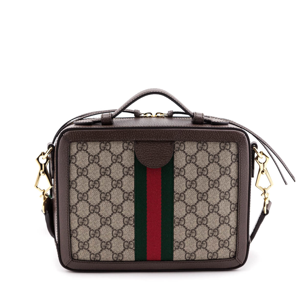 Gucci Beige GG Supreme Small Ophidia Top Handle Bag