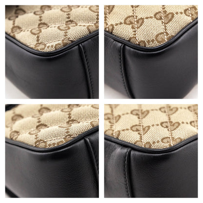 Gucci Beige Monogram Matelasse Diagonal Mini GG Marmont Shoulder Bag