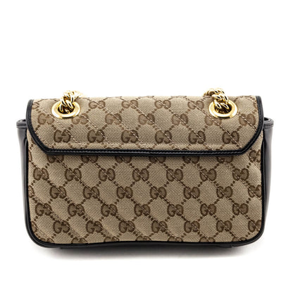 Gucci Beige Monogram Matelasse Diagonal Mini GG Marmont Shoulder Bag