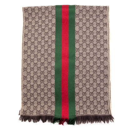 Gucci Beige Monogram Web Scarf