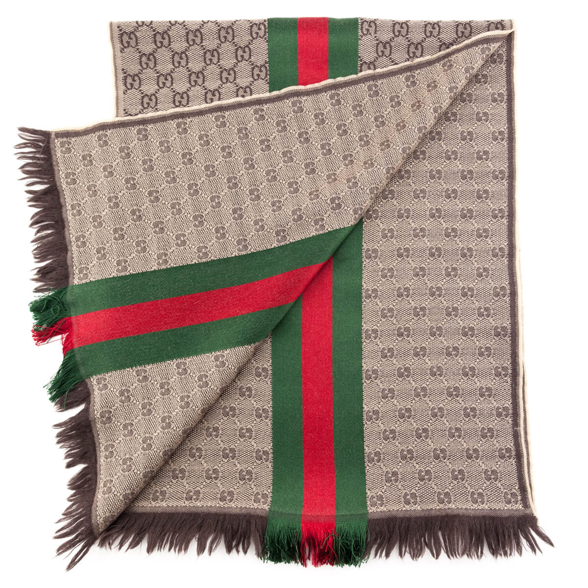 Gucci Beige Monogram Web Scarf