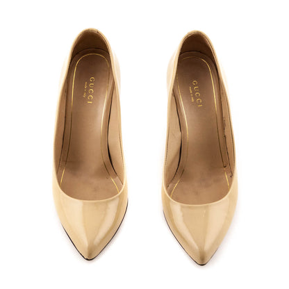 Gucci Beige Patent Pumps Size US 7.5 | EU 37.5