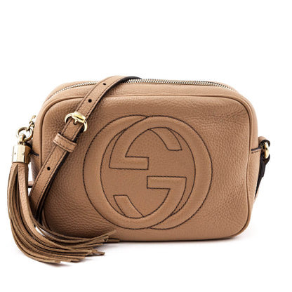 Gucci Beige Pebbled Calfskin Soho Disco Bag