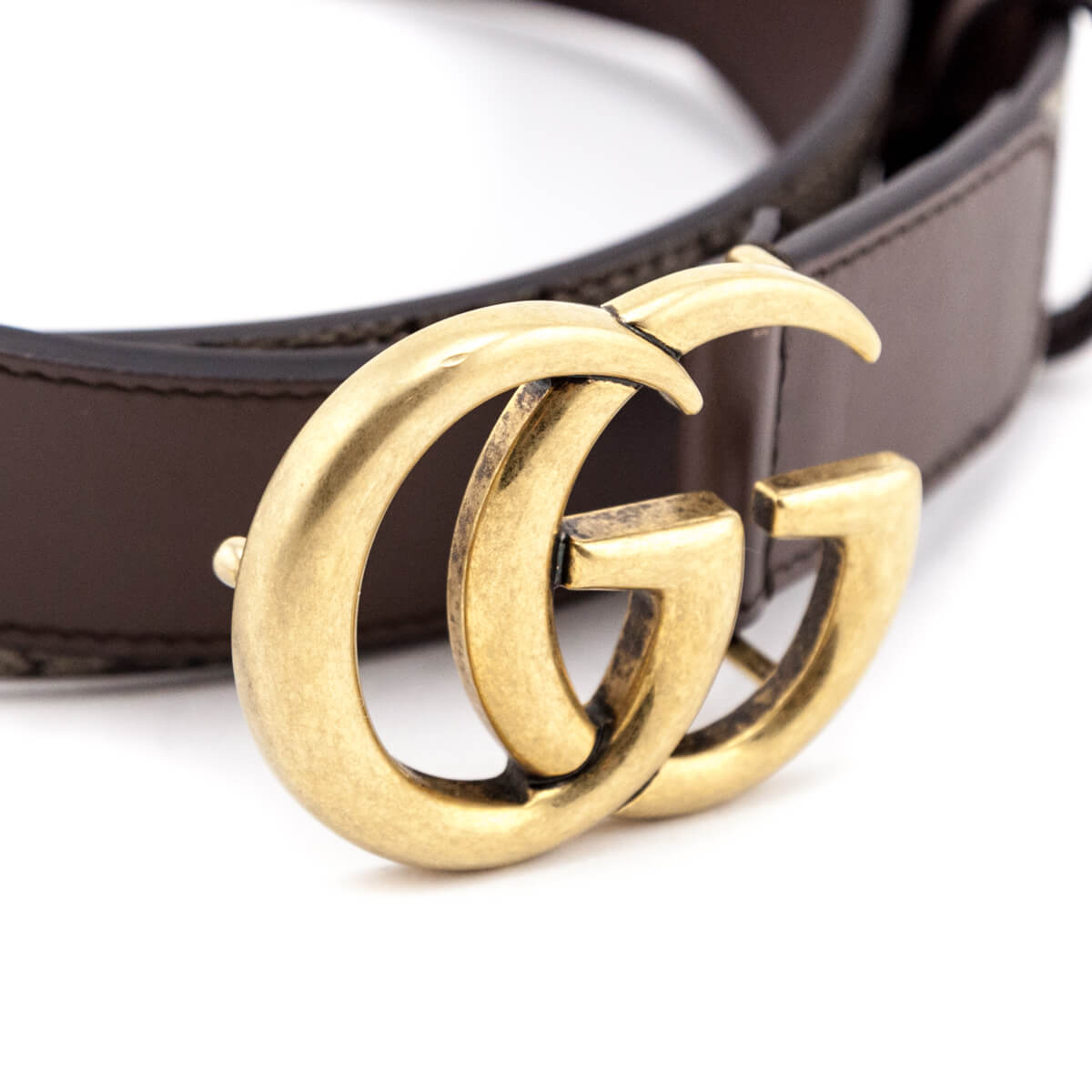 Gucci Beige & Ebony Canvas GG Supreme Monogram Marmont Belt Size S