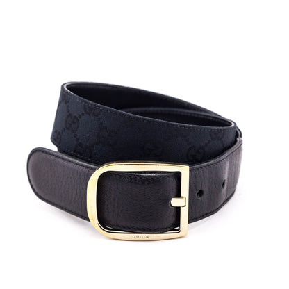 Gucci Black GG Monogram Belt Size S