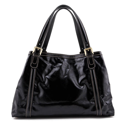 Gucci Black Dialux Coated Fabric Britt Tote