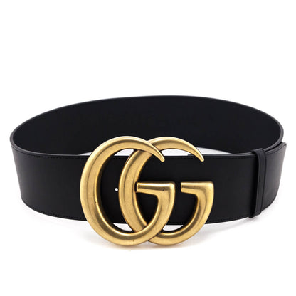 Gucci Black Extra Wide Double G Waist Belt Size M