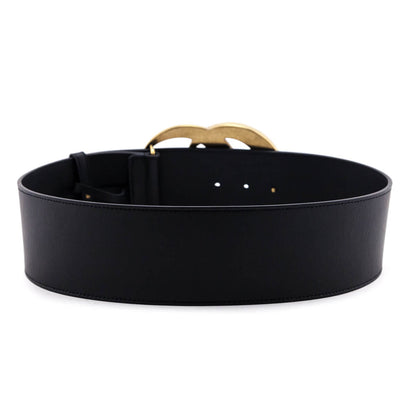 Gucci Black Extra Wide Double G Waist Belt Size M