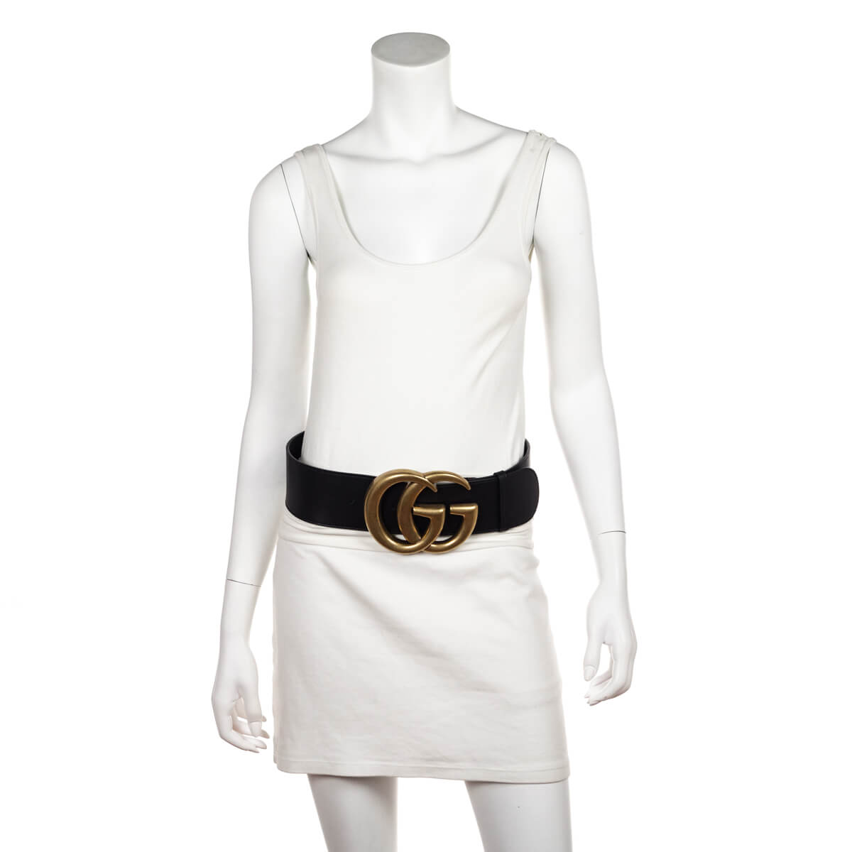 Gucci Black Extra Wide Double G Waist Belt Size M