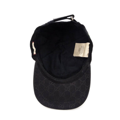 Gucci Black GG Monogram Original Web Baseball Hat Size M