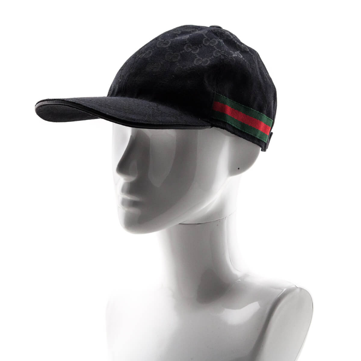 Gucci Black GG Monogram Original Web Baseball Hat Size M