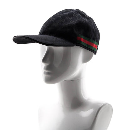 Gucci Black GG Monogram Original Web Baseball Hat Size M