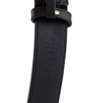 Gucci Black Leather Double G Belt Size XXL