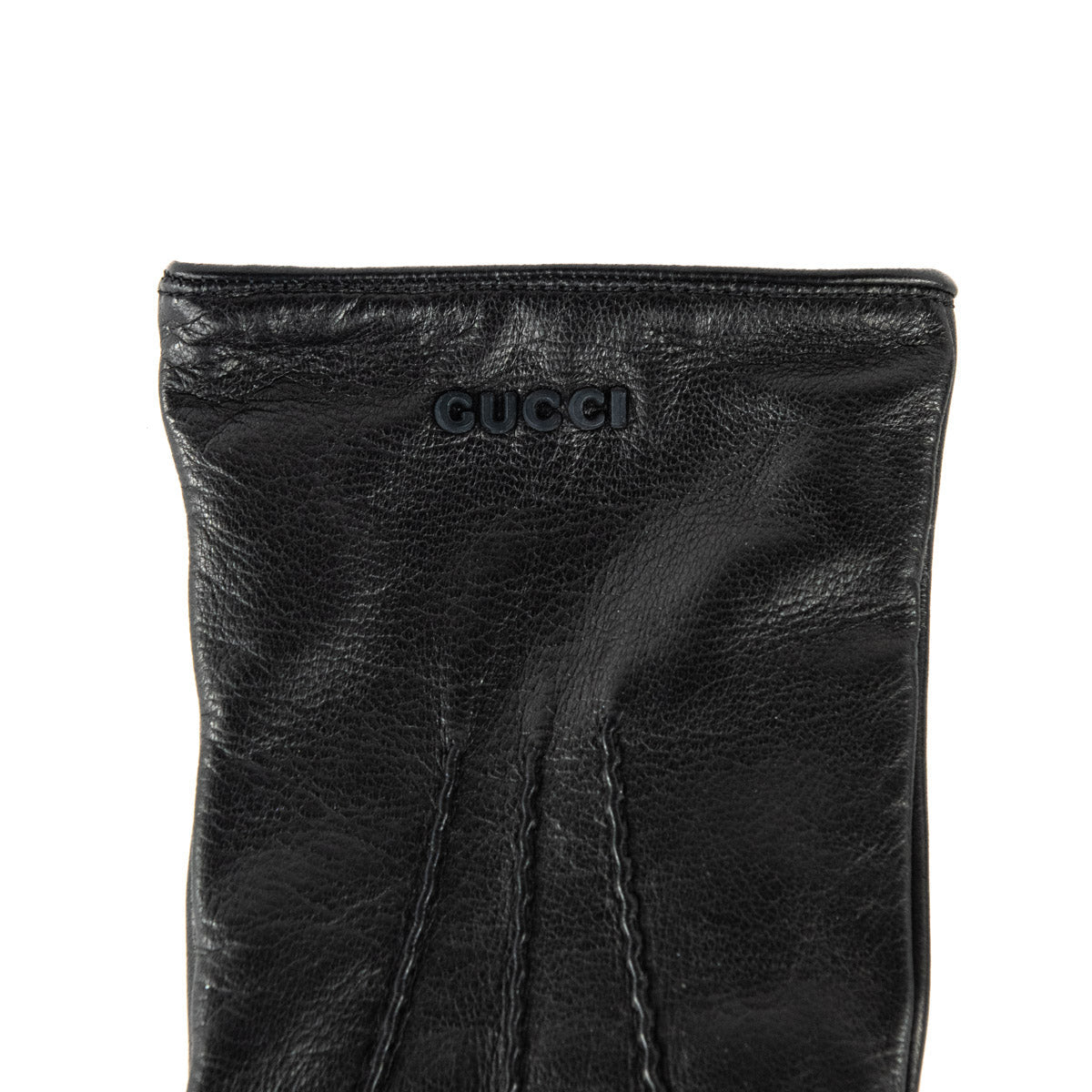 Gucci Black Nappa Leather Donna Gloves Size L