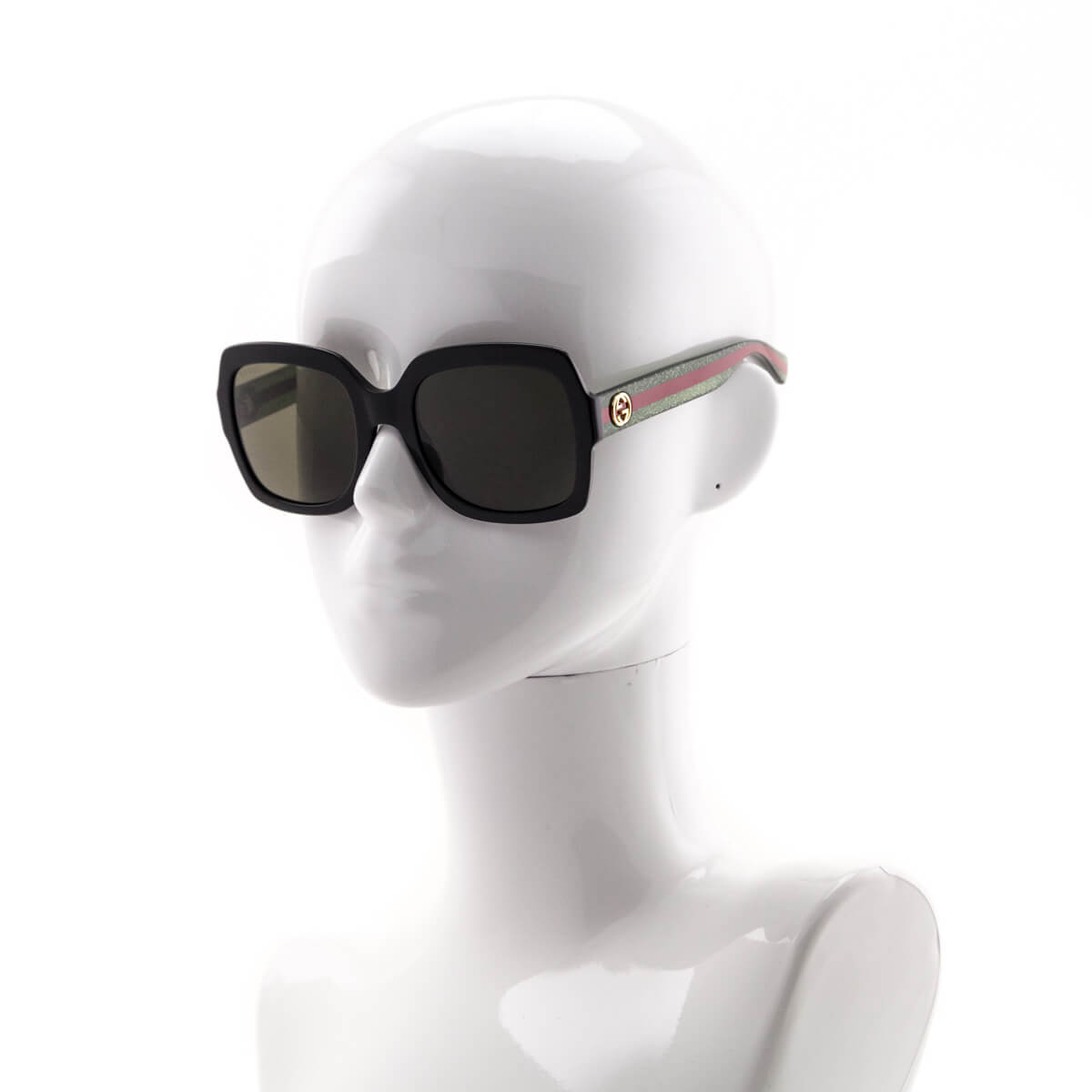 Gucci Black Oversized Web Accented Sunglasses