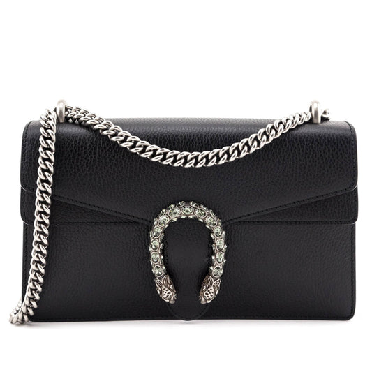 Gucci Black Pebbled Calfskin Small Dionysus Shoulder Bag